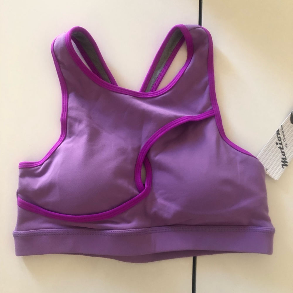Women's Purple Supportive Sports Bra - Bright Trim
